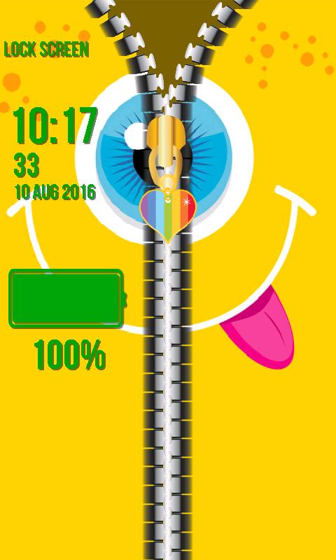 Zipper Lock Screen Smile screenshot 5