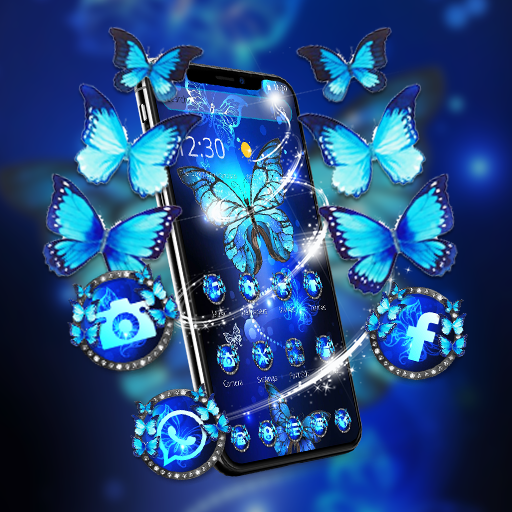 Neon Night Butterfly Theme أيقونة