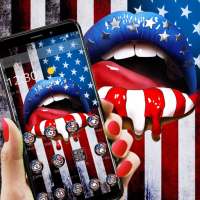 Vintage America Flag Lips Theme