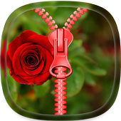Red rose Zipper Lock Screen icon