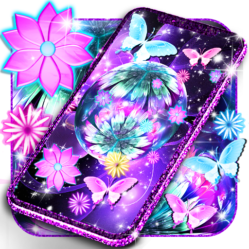 Neon flowers live wallpaper icon