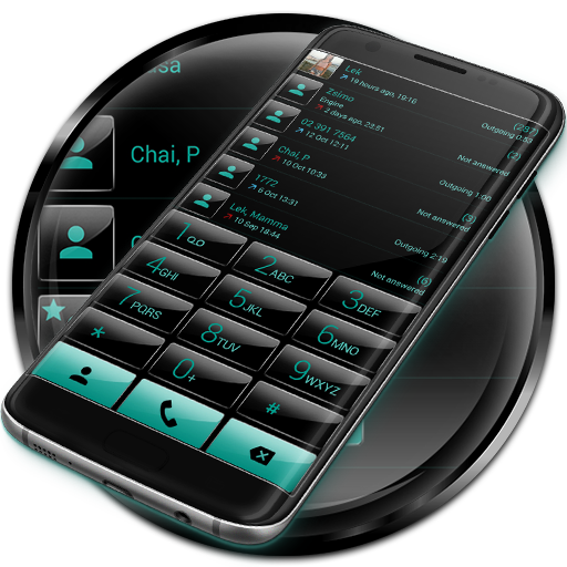 Dialer theme Gloss Black Green icon