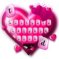 Keyboard Bunga Jantung Pink