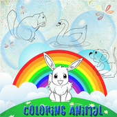 Coloring animal icon