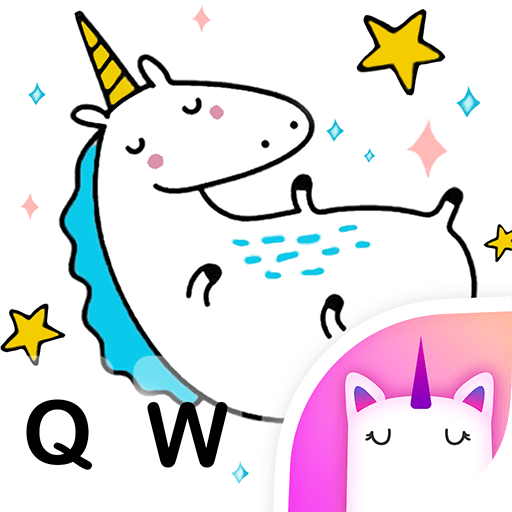 Star White Unicorn Keyboard Theme for Girls icon