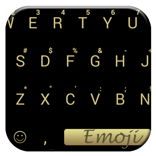 Flat Black Gold Emoji Keyboard icon