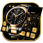 Luxury Black Gold Watch Keyboard Theme icon
