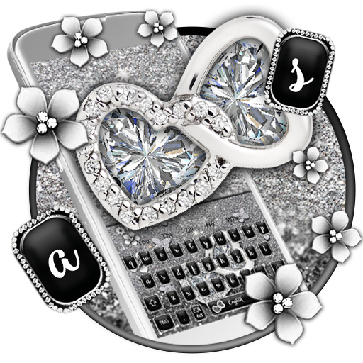 Klawiatura srebrnego brokatu icon