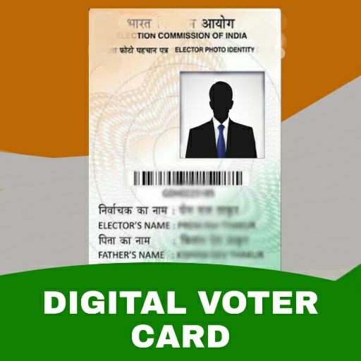 Digital voter id card download and guide icon