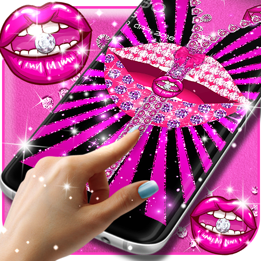 Diamond lips lock screen icon