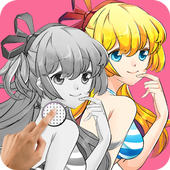 Girly Anime Sexy Bikini Pixel Art Color By Number icon