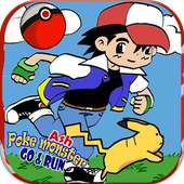 Ash Hunt Poke Go Run and Jump