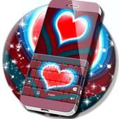 Красная сердечная клавиатура icon