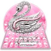 Pink Diamond Swan Keyboard