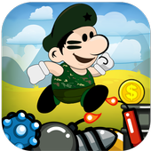 Soldier hero battle run icon