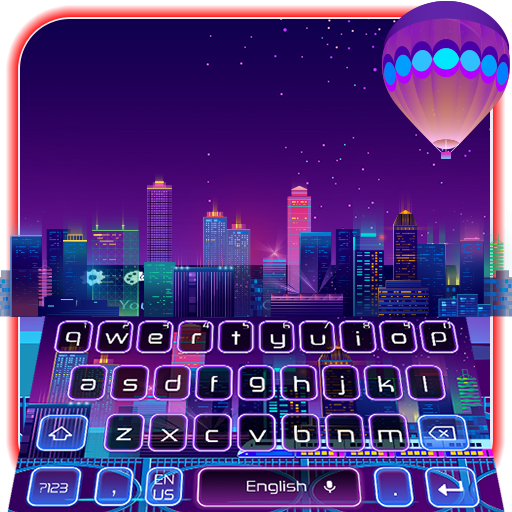 3D Live Neon City Life Keyboard Theme icon