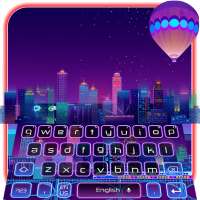 3D Live Neon City Life Keyboard Theme
