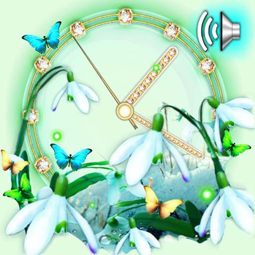 Snowdrops Spring Clock Live Wallpaper icon
