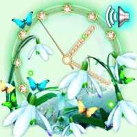 Snowdrops Spring Clock Live Wallpaper on 9Apps