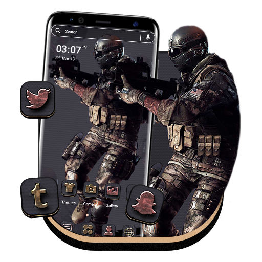 Black Commando Launcher Theme icon