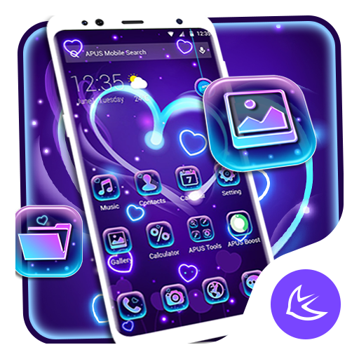 Purple romantic love  APUS Launcher theme icon