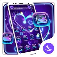 Purple romantic love  APUS Launcher theme