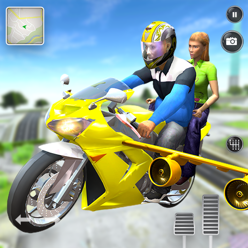 Flying Bike Modern Taxi - Bike Games 2020 icon