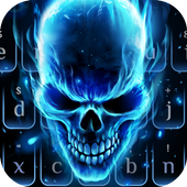 3D Blue Flaming Skull Keyboard icon