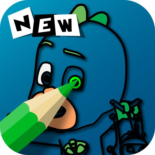 P j super heroes coloring mask icon