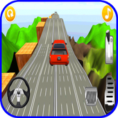 Hill climb car racing icon
