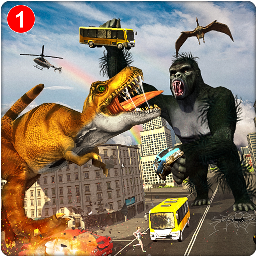 Angry Gorilla Fighting Dinosaur Destruction 2021 icon