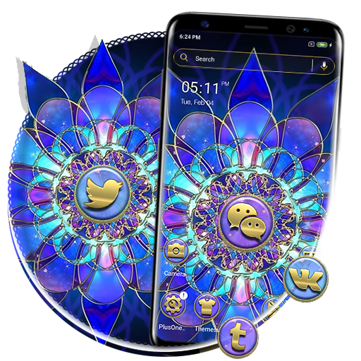Abstract Glass Flower Launcher Theme иконка