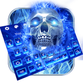 Blue Flaming Skull Keyboard Theme icon