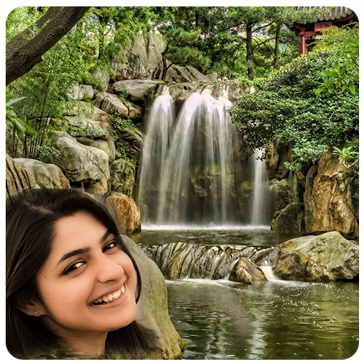 Waterfall photo frame-nature waterfall photoeditor أيقونة