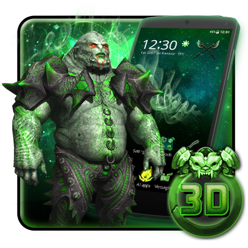 3D Green Vicious Alien Theme icon