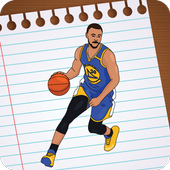 Football Messi &amp; Basketball Curry Stars Drawing icon