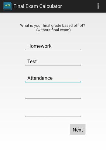 Final Exam Calculator screenshot 1