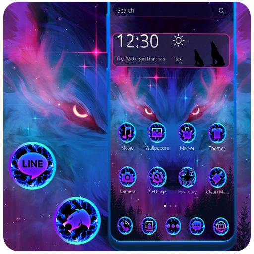 Aurora Space Wolf Eyes Theme icon