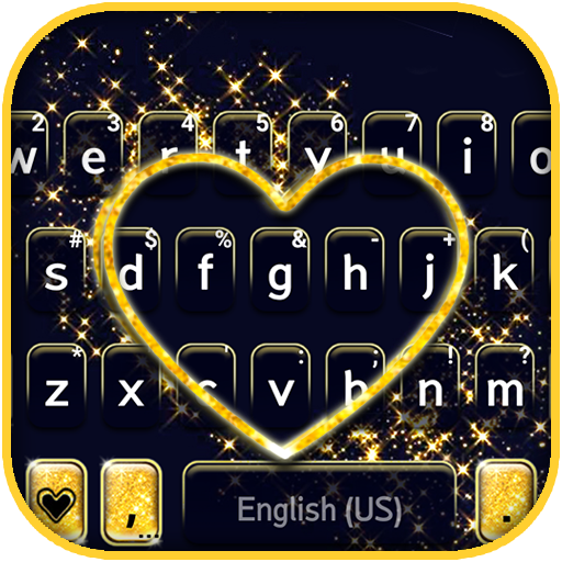 Black Gold Heart Keyboard Theme icon