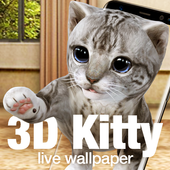 Cute Kitty 3D Live Wallpaper &amp; Launcher icon