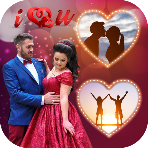 Couple photo collage icon