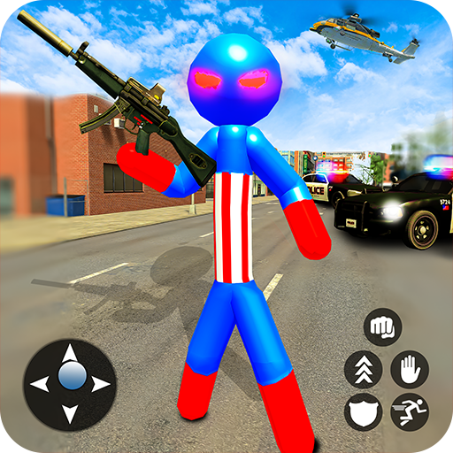 Grand Stickman Rope Hero: Real Gangster Crime Game icon