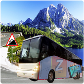 heuvel top bus het rijden icon