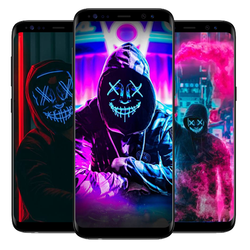 Cool Neon Mask HD Wallpaper - Neon Mask Wallpaper icon