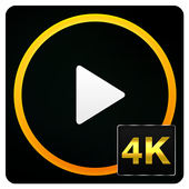 4K black video player: 3GP/MP4/AVI HD Video Player icon
