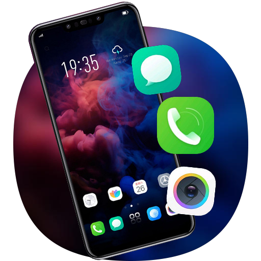 Abstract theme Blue red smoke icon