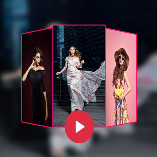 Photo to video animation with slideshow icon