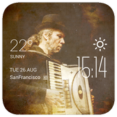 Accordion weather widget/clock icon