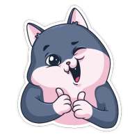 Cat Toon StickerWA