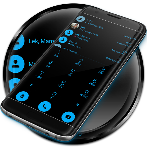 Dialer theme Flat Black Blue icon